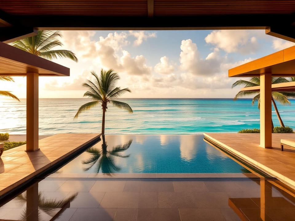 Oceanfront villa in the Caribbean